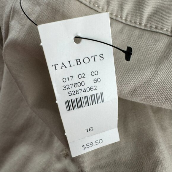 Talbots Shorts Size 16 Beige Khaki Buttons Cotton Spandex Stretch NWT SS-2082 - Picture 6 of 11